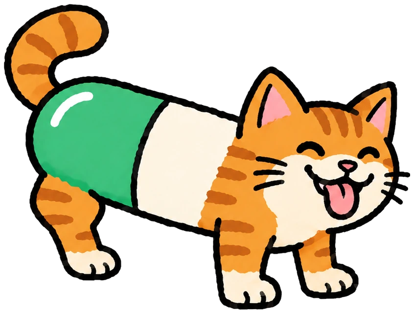 Pump Poop Cat, mid-digest, pretending nothing is happening